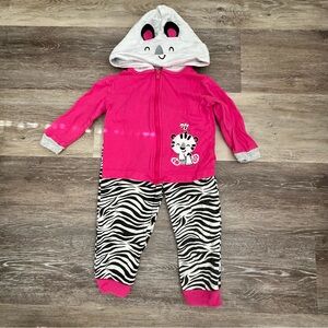 Fisher-Price Pink and Gray Baby Outfit- Bodysuit + Jacket + Pants 24M